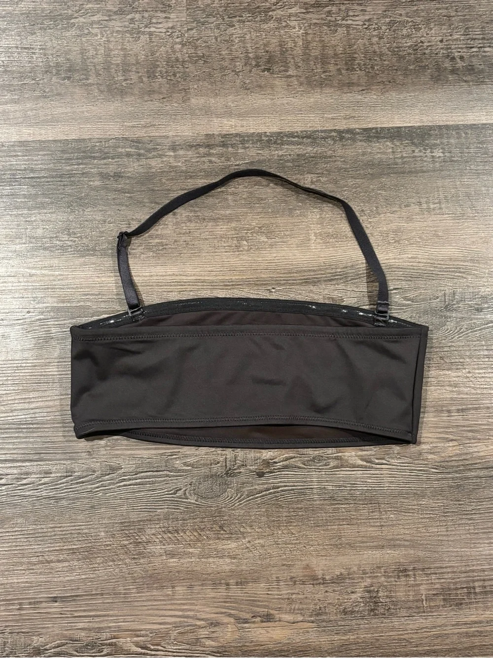 SKIMS Onyx Recycled Bandeau Bikini Top